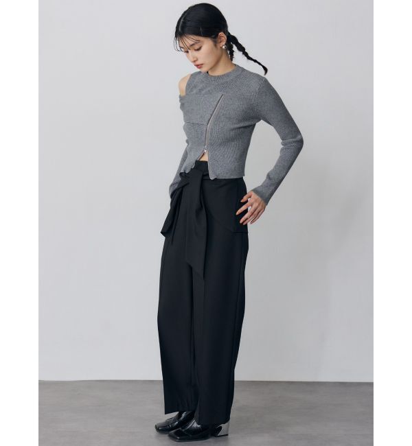 MURUA「ワンショルダーZIPニット」|ニット・セーター|