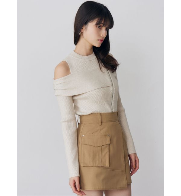 MURUA「ワンショルダーZIPニット」|ニット・セーター|