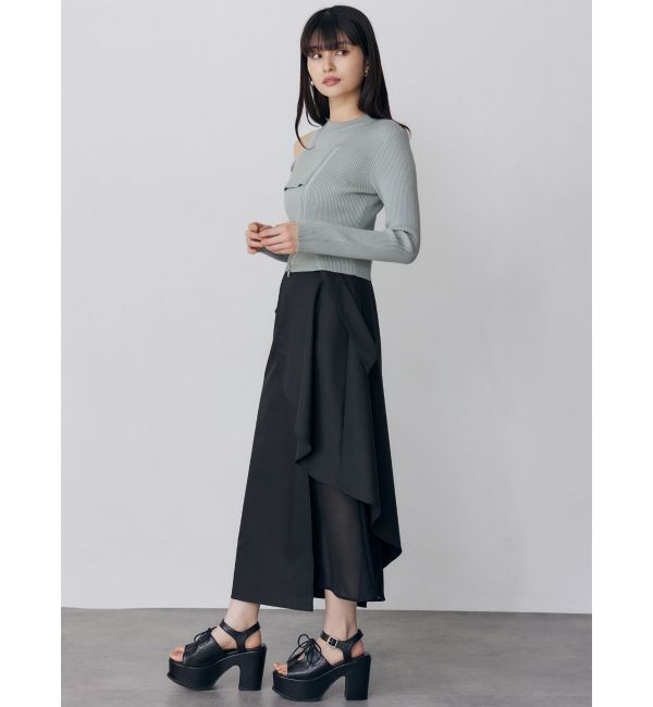 MURUA「ワンショルダーZIPニット」|ニット・セーター|