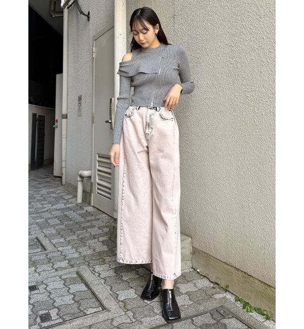 MURUA「ワンショルダーZIPニット」|ニット・セーター|