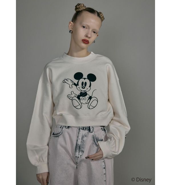 MURUA「【ミッキーマウス】フロッキーデザインスウェット」|スウェット・ジャージ|