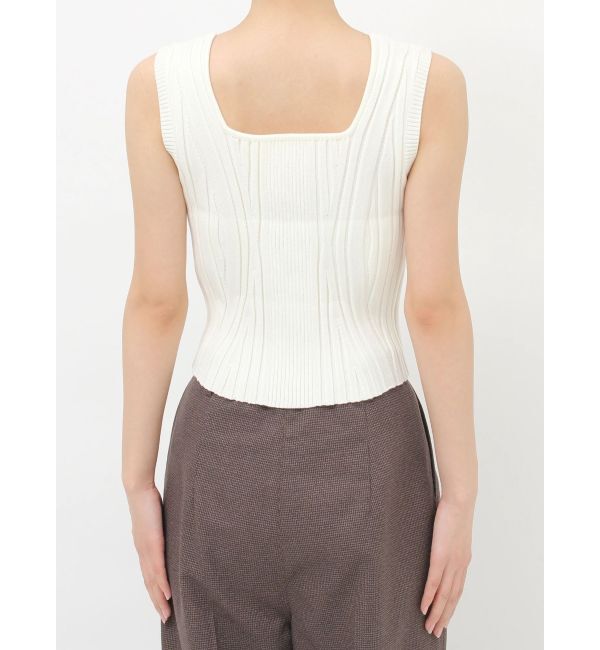 MURUA「スクエアキーネックリブニットタンク」|タンクトップ|