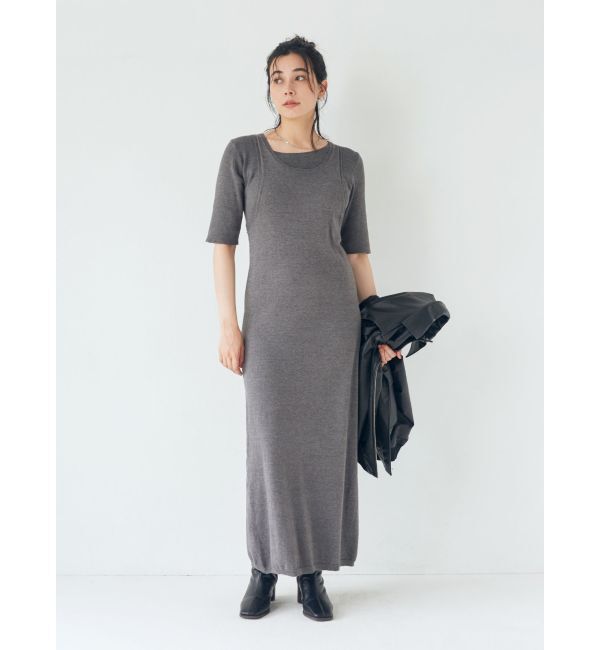 Ungrid「レイヤードニットワンピース」|ワンピース|
