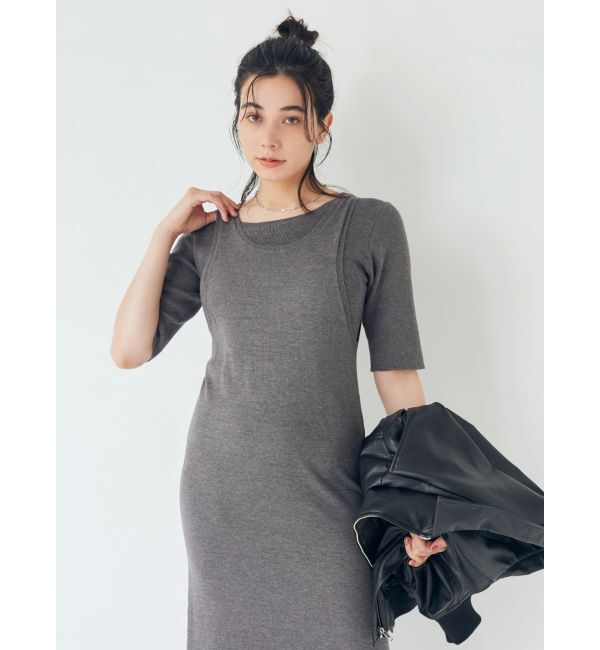 Ungrid「レイヤードニットワンピース」|ワンピース|