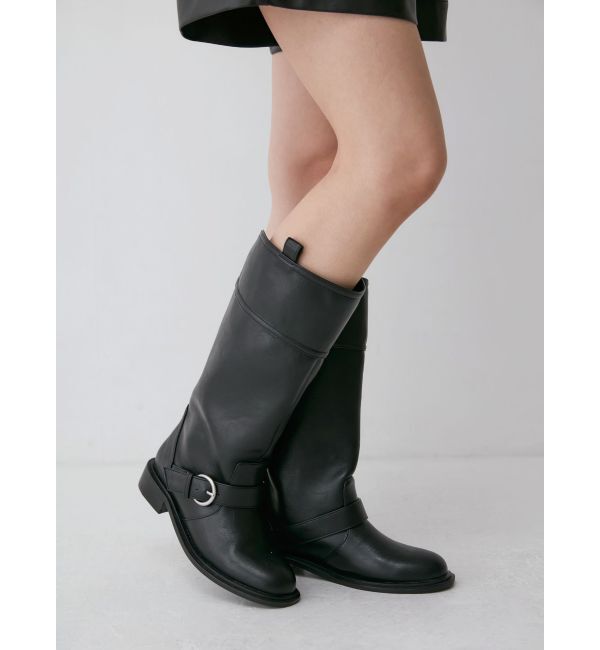 Ungrid「バックルコンビロングブーツ」|ロングブーツ|