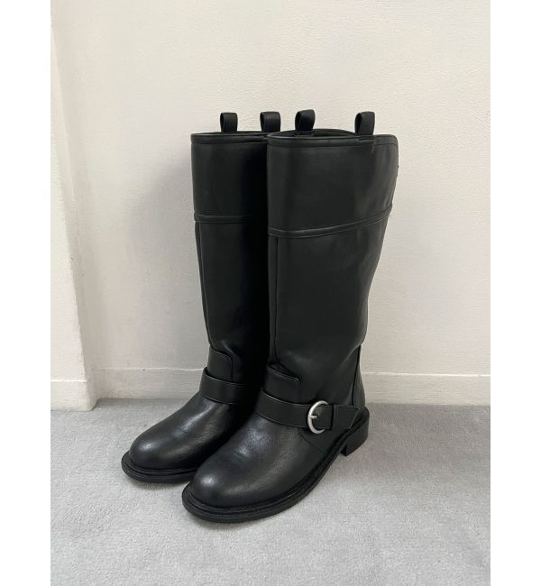 Ungrid「バックルコンビロングブーツ」|ロングブーツ|