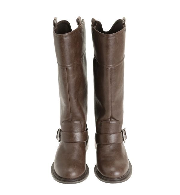 Ungrid「バックルコンビロングブーツ」|ロングブーツ|