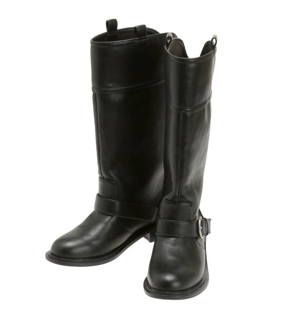 Ungrid「バックルコンビロングブーツ」|ロングブーツ|
