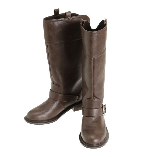 Ungrid「バックルコンビロングブーツ」|ロングブーツ|