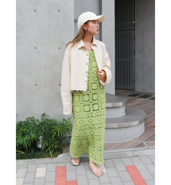 Ungrid「透かし編みレースキャミワンピース」|ワンピース|