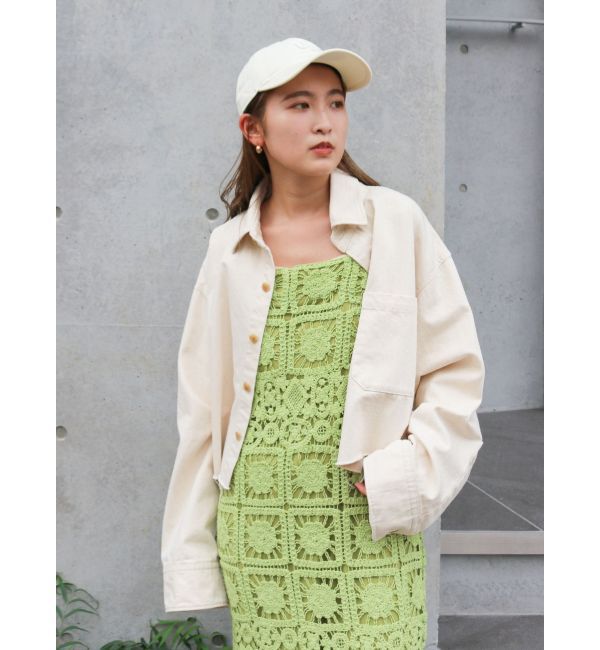 Ungrid「透かし編みレースキャミワンピース」|ワンピース|