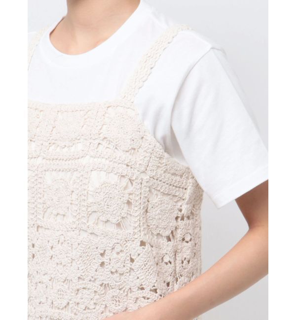 Ungrid「透かし編みレースキャミワンピース」|ワンピース|