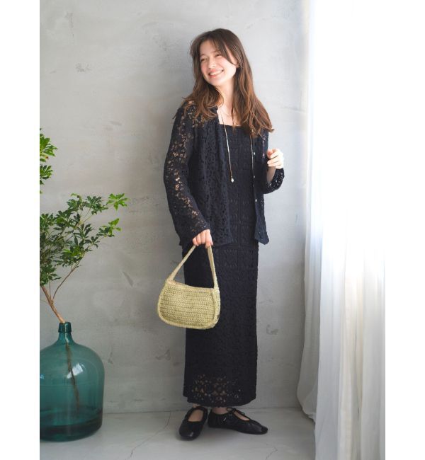 Ungrid「透かし編みレースキャミワンピース」|ワンピース|