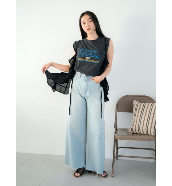 Ungrid「カットオフバギールーズデニム」|デニム|