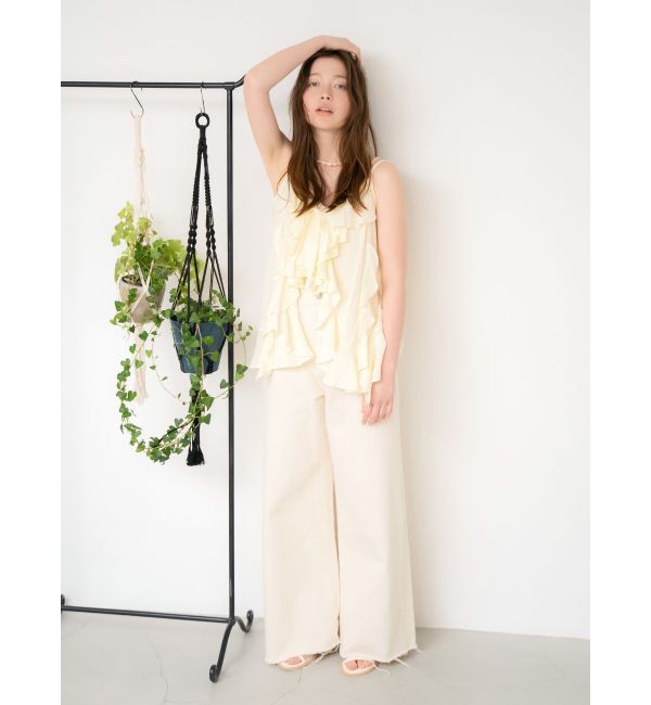 Ungrid「カットオフバギールーズデニム」|デニム|