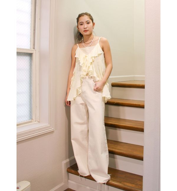 Ungrid「カットオフバギールーズデニム」|デニム|