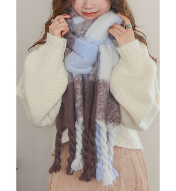 Ungrid「起毛大判ニットマフラー」|マフラー|
