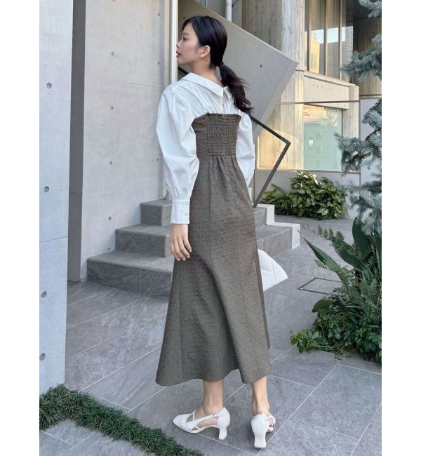 LAGUNAMOON「シャツドッキングエンボスワンピース」|ワンピース|