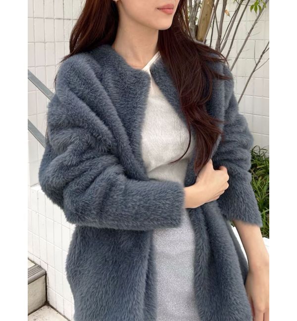 LAGUNAMOON「ミニシャギーセッケツニットカーディガン」|カーディガン|