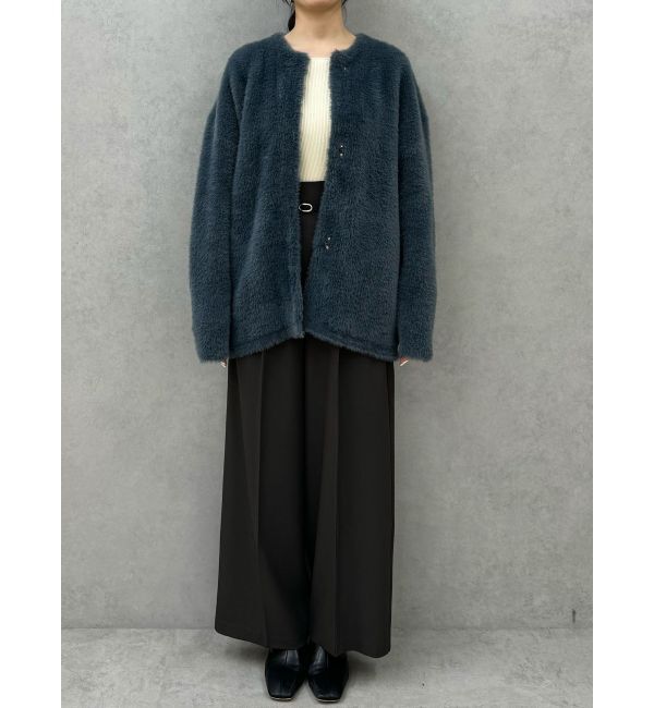 LAGUNAMOON「ミニシャギーセッケツニットカーディガン」|カーディガン|