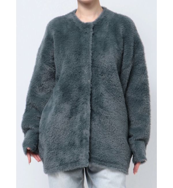 LAGUNAMOON「ミニシャギーセッケツニットカーディガン」|カーディガン|