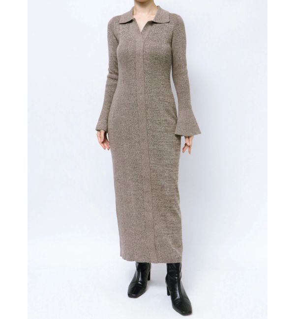 LAGUNAMOON「メランジフレアカフニットワンピース」|ワンピース|