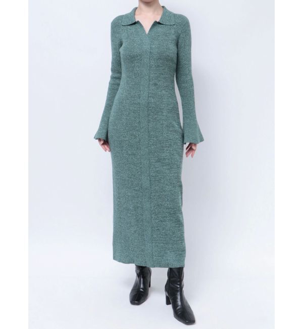 LAGUNAMOON「メランジフレアカフニットワンピース」|ワンピース|