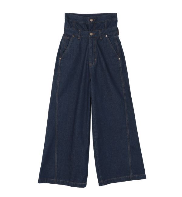 LAGUNAMOON「ハイウエストデニムバギーパンツ」|デニム|