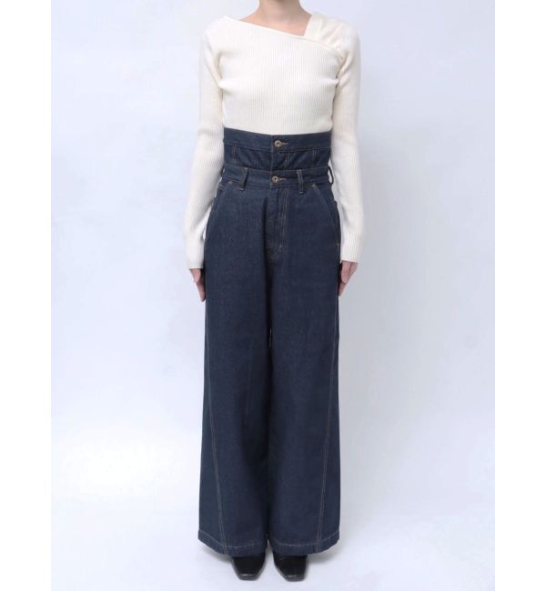 LAGUNAMOON「ハイウエストデニムバギーパンツ」|デニム|
