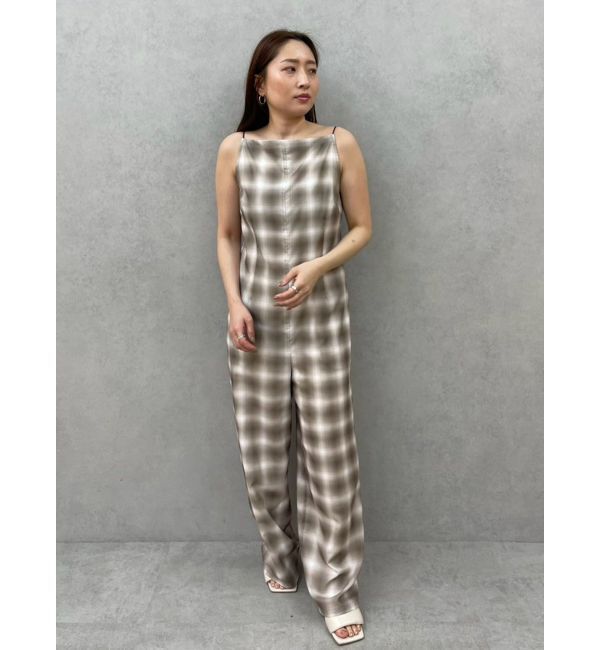 LAGUNAMOON「オンブレチェックオールインワン」|ワンピース|