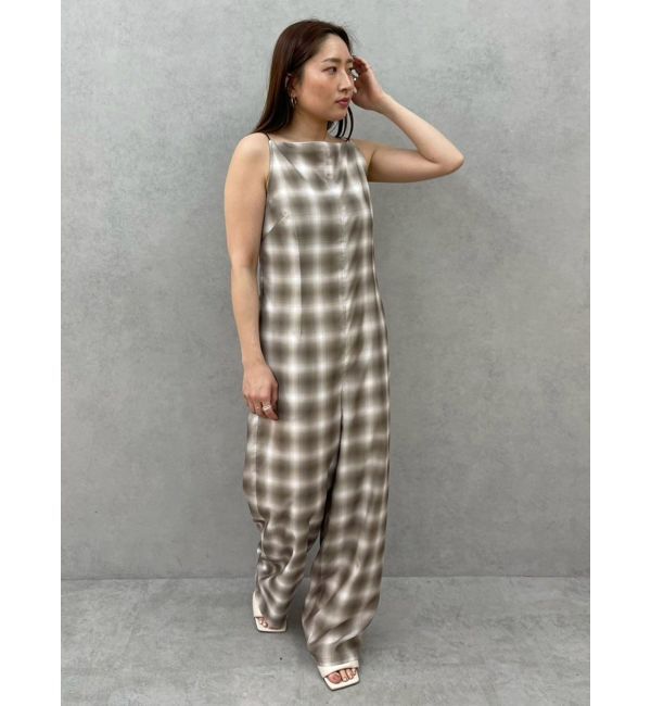 LAGUNAMOON「オンブレチェックオールインワン」|ワンピース|