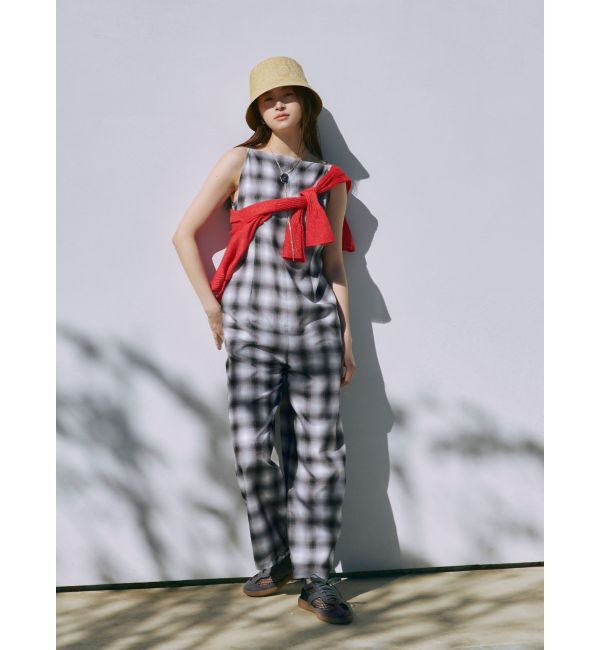 LAGUNAMOON「オンブレチェックオールインワン」|ワンピース|