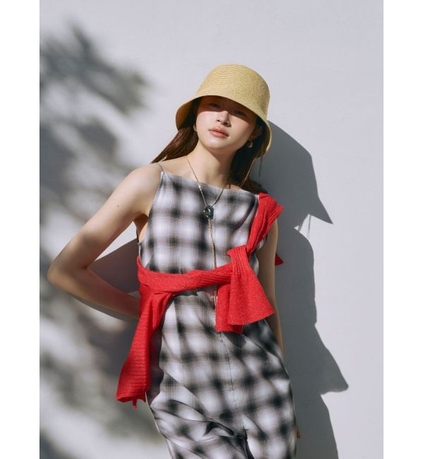 LAGUNAMOON「オンブレチェックオールインワン」|ワンピース|