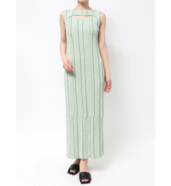 LAGUNAMOON「カットアウトニットワンピース」|ワンピース|ライトグリーン