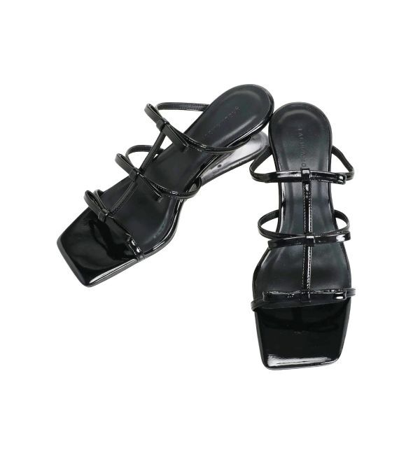 LAGUNAMOON「リボンストラップウエッジサンダル」|サンダル|ブラック