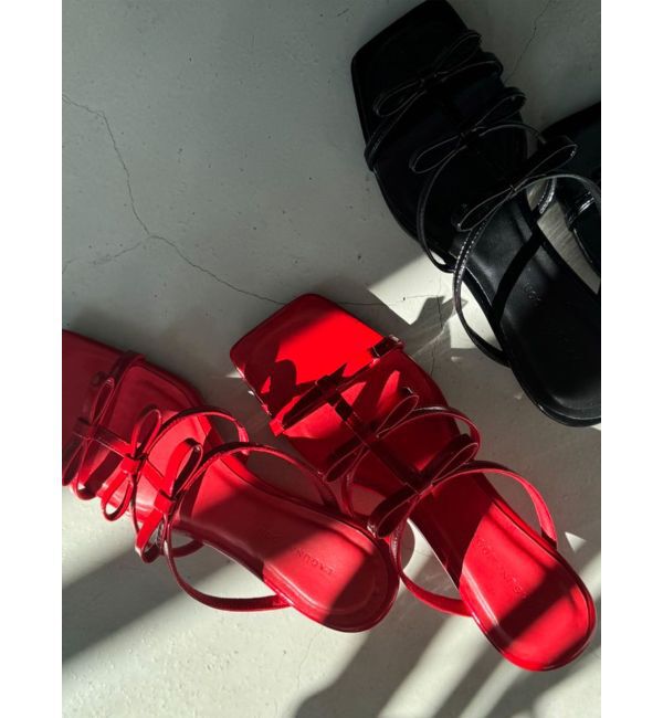 LAGUNAMOON「リボンストラップウエッジサンダル」|サンダル|