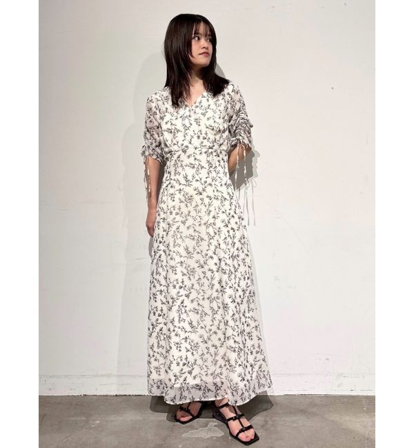 LAGUNAMOON「ドロストスリーブプリントワンピース」|ワンピース|アイボリー