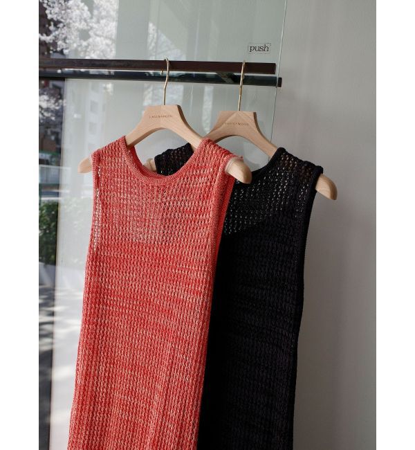 LAGUNAMOON「メッシュフリンジニットワンピース」|ワンピース|