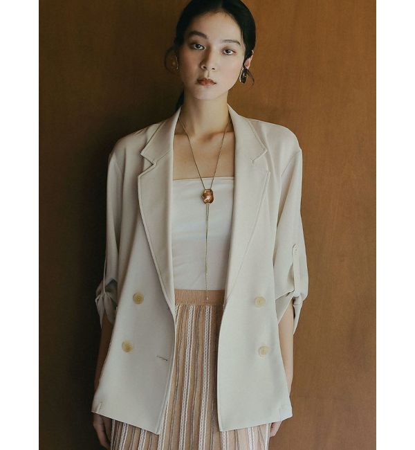LAGUNAMOON「【追加生産】ロールアップジャケット」|テーラードジャケット|ベージュ