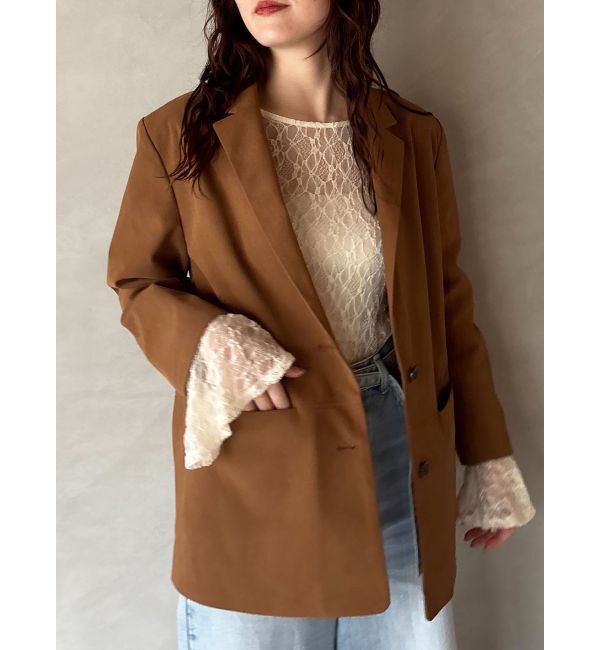 LAGUNAMOON「スエードライクジャケット」|テーラードジャケット|キャメル