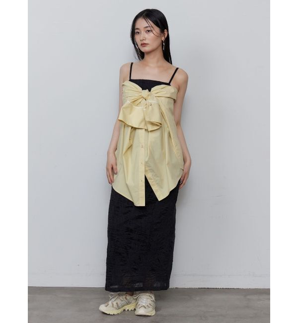 LAGUNAMOON「バイカラーワイドスリーブハートボタンシャツ」|シャツ・ブラウス|