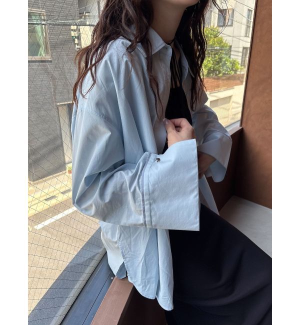 LAGUNAMOON「バイカラーワイドスリーブハートボタンシャツ」|シャツ・ブラウス|ブルー