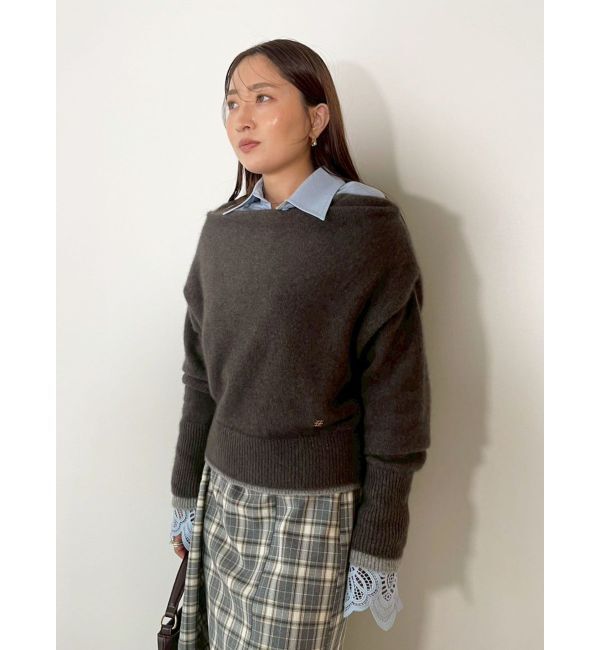 LAGUNAMOON「フォックスブレンドオフショルニットプルオーバー」|ニット・セーター|