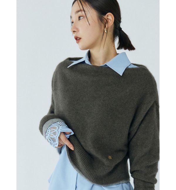 LAGUNAMOON「フォックスブレンドオフショルニットプルオーバー」|ニット・セーター|ブラウン