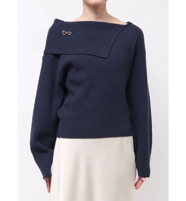 LAGUNAMOON「アシンメトリーカラーニットプルオーバー」|ニット・セーター|