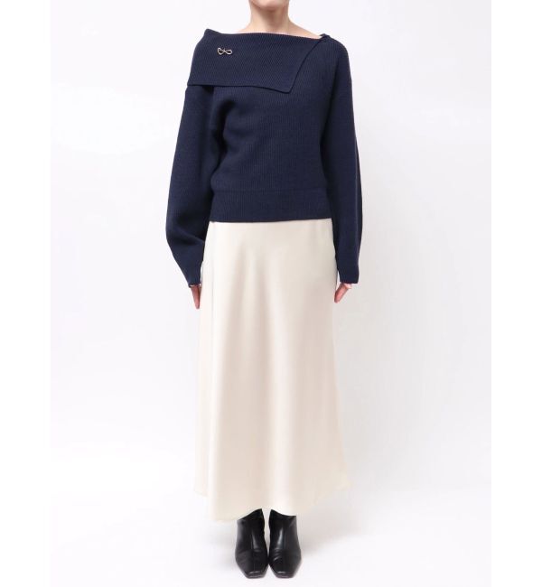 LAGUNAMOON「アシンメトリーカラーニットプルオーバー」|ニット・セーター|