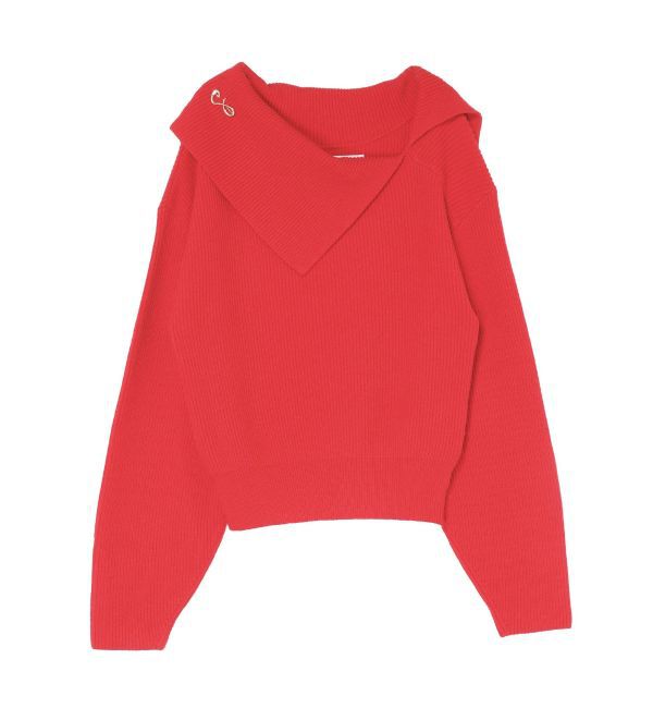 LAGUNAMOON「アシンメトリーカラーニットプルオーバー」|ニット・セーター|