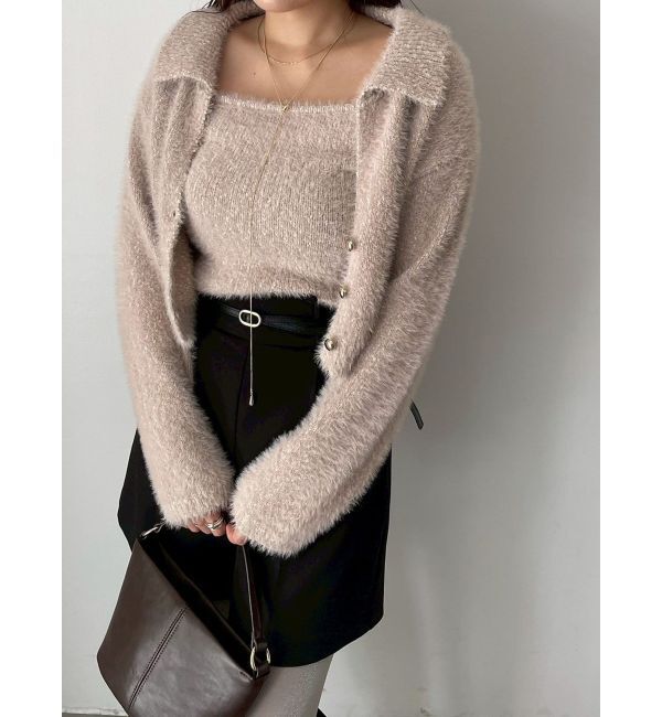 LAGUNAMOON「ヘアリーラメアンサンブル」|カーディガン|