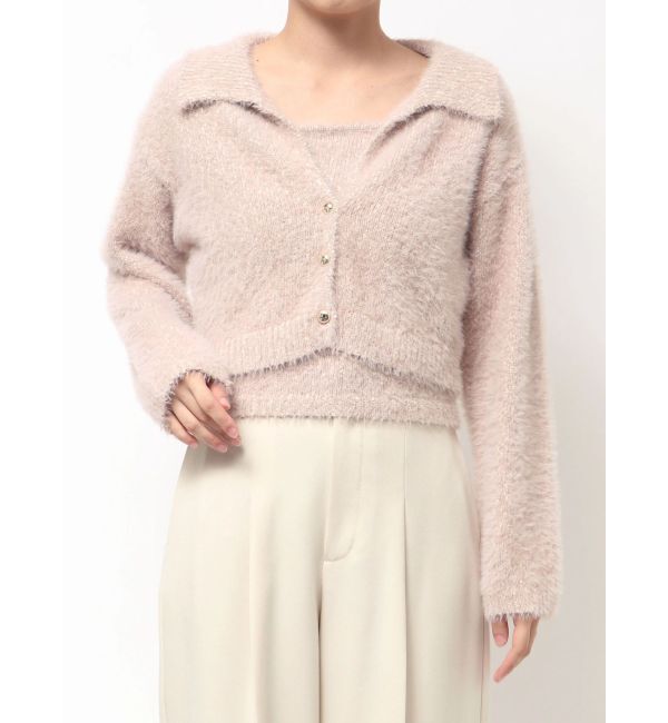 LAGUNAMOON「ヘアリーラメアンサンブル」|カーディガン|