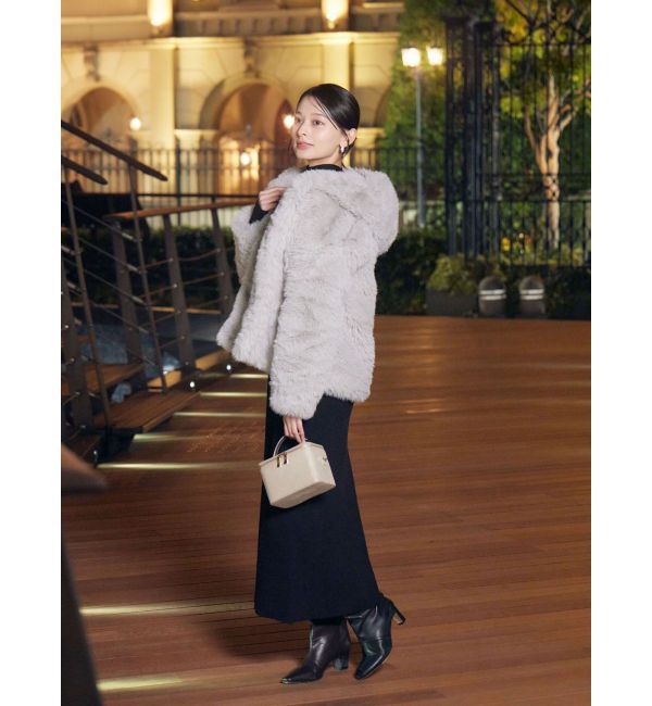 LAGUNAMOON「フェイクファーフーディコート」|その他|